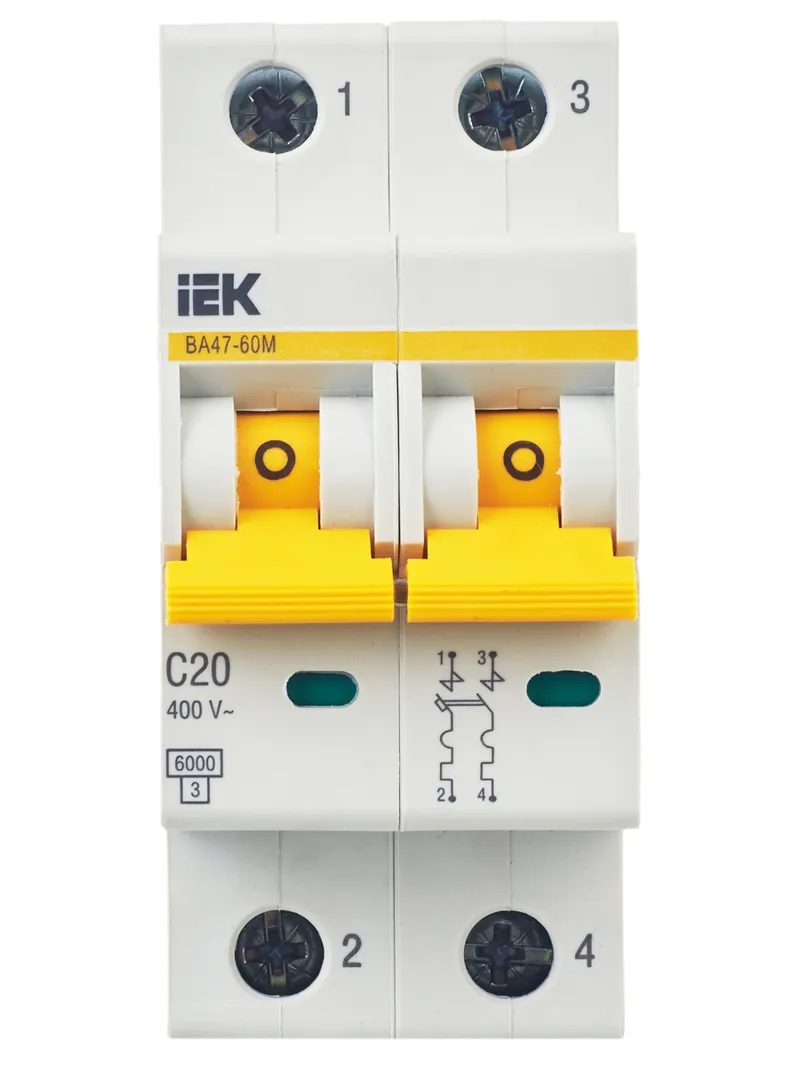 MCB IEK KARAT 60M 2P 20A 6kA Type C