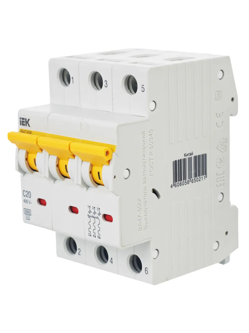 mcb-iek-karat-60m-3p-20a-6ka-type-c MCB IEK KARAT 60M 3P 20A 6kA Type C